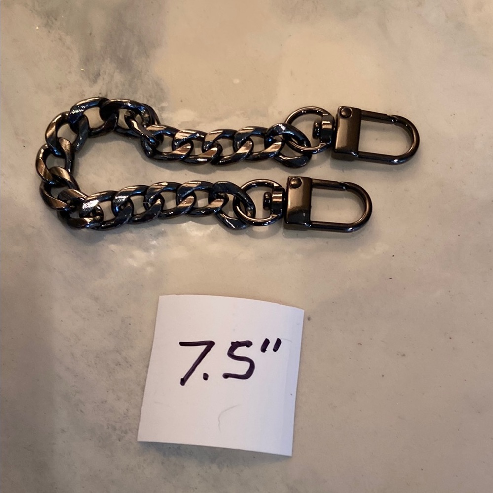 Black and Silver Key and Card Holder with Chunky Chain Design